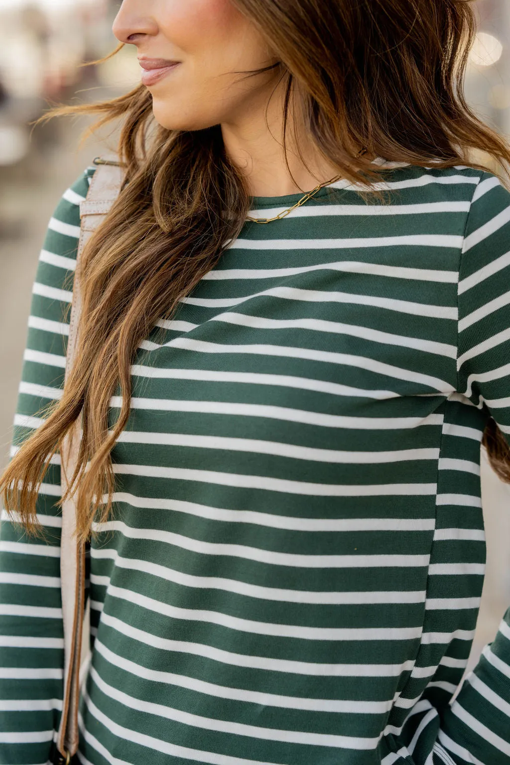 Striped Cotton Long Sleeve Tee