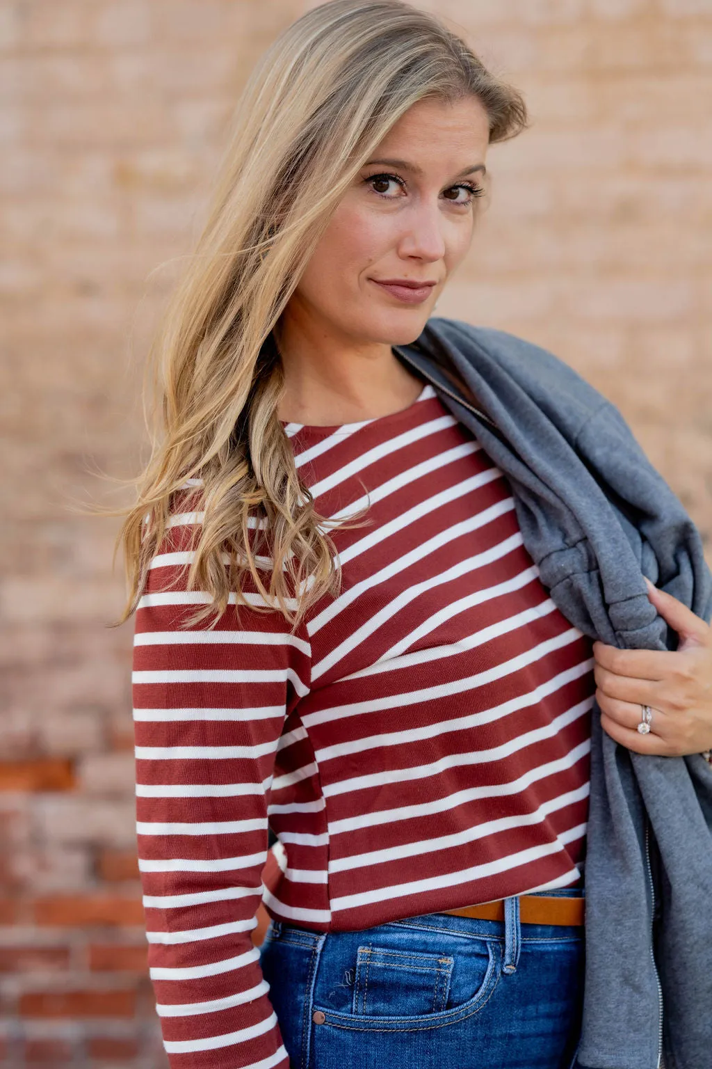 Striped Cotton Long Sleeve Tee