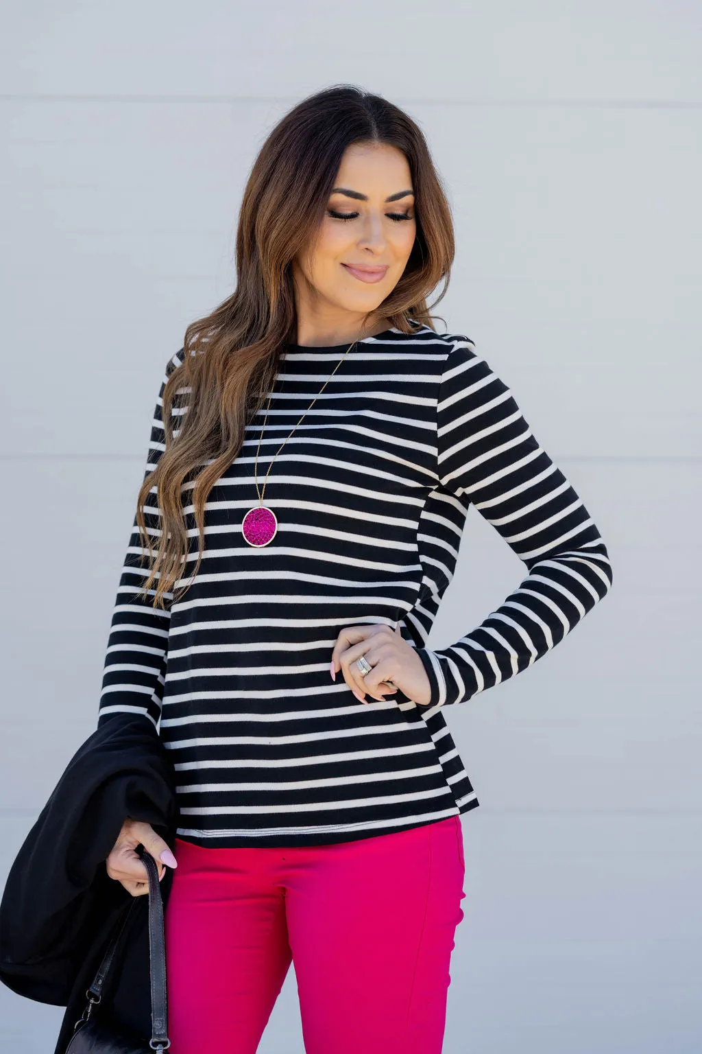 Striped Cotton Long Sleeve Tee