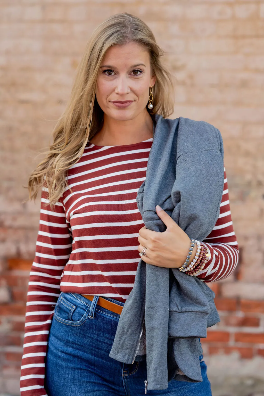 Striped Cotton Long Sleeve Tee