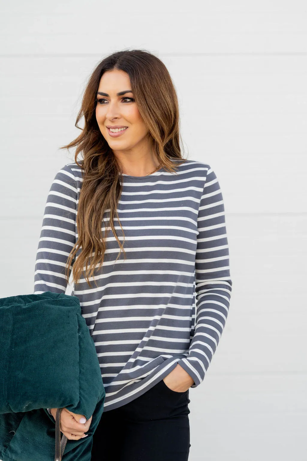 Striped Cotton Long Sleeve Tee