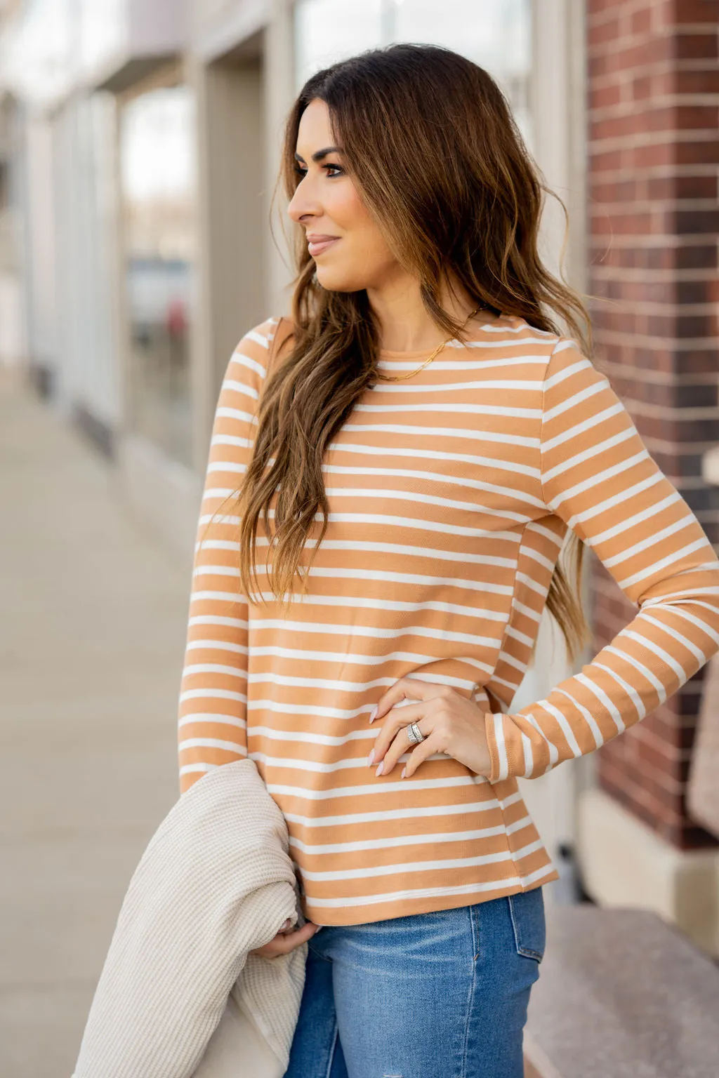 Striped Cotton Long Sleeve Tee