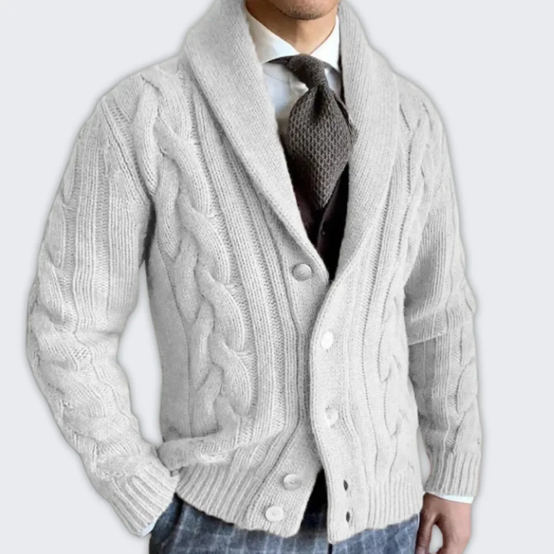 Stylish Men's Knit Cardigan - Warm Wool Blend for Winter