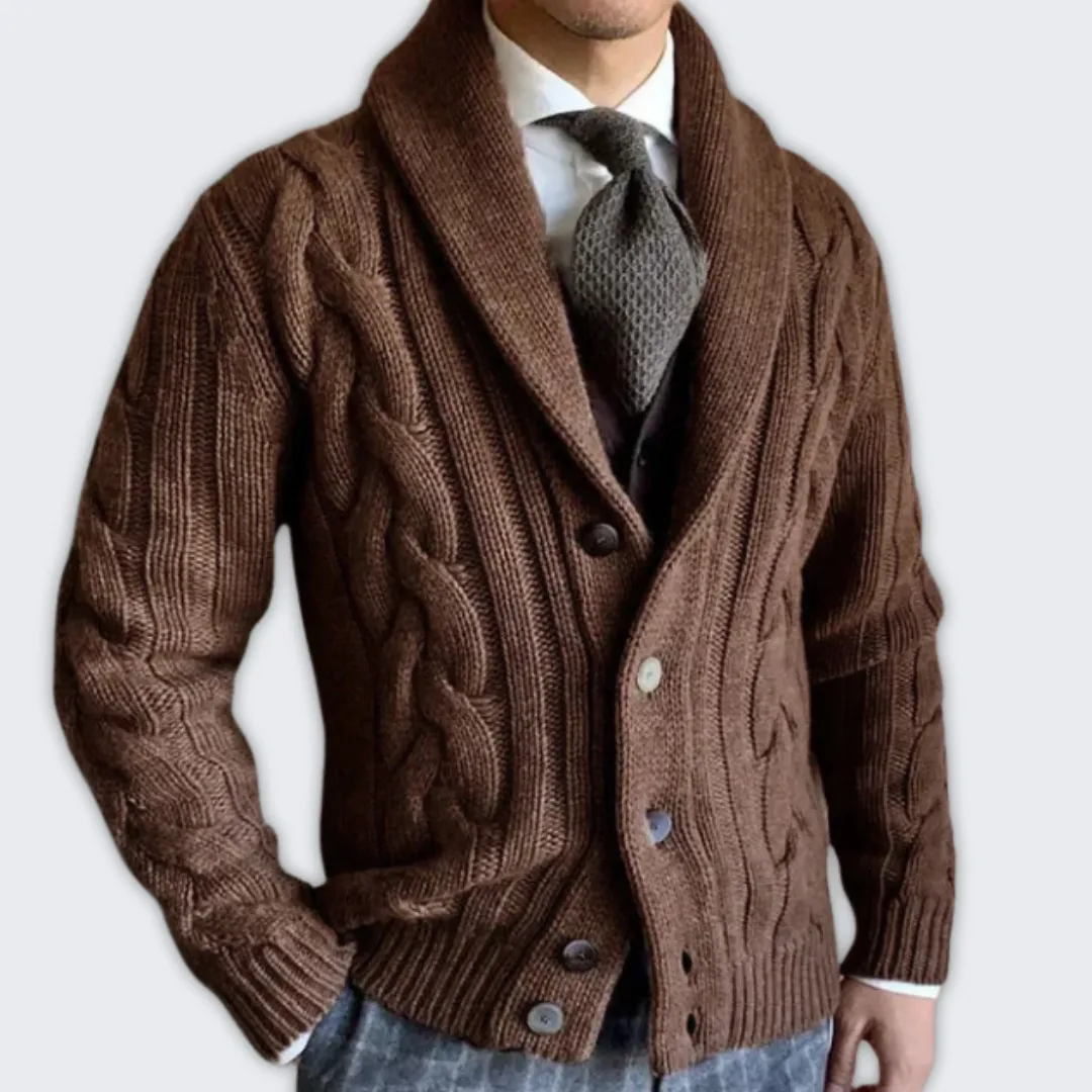 Stylish Men's Knit Cardigan - Warm Wool Blend for Winter