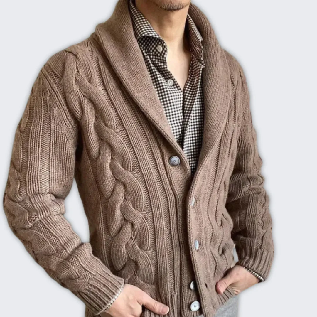 Stylish Men's Knit Cardigan - Warm Wool Blend for Winter