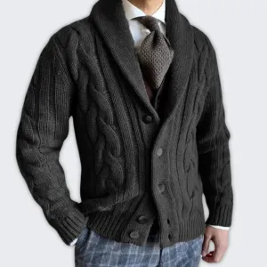 Stylish Men's Knit Cardigan - Warm Wool Blend for Winter