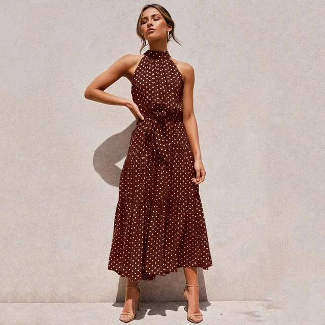 Summer Polka Dots Long Dress