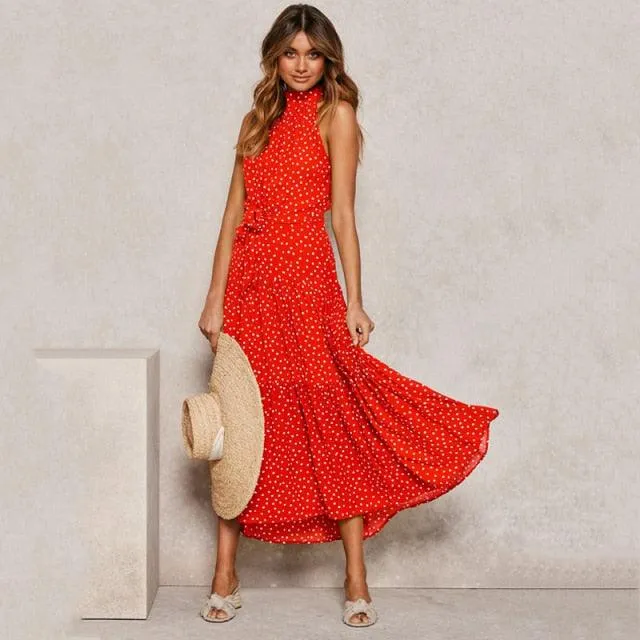 Summer Polka Dots Long Dress