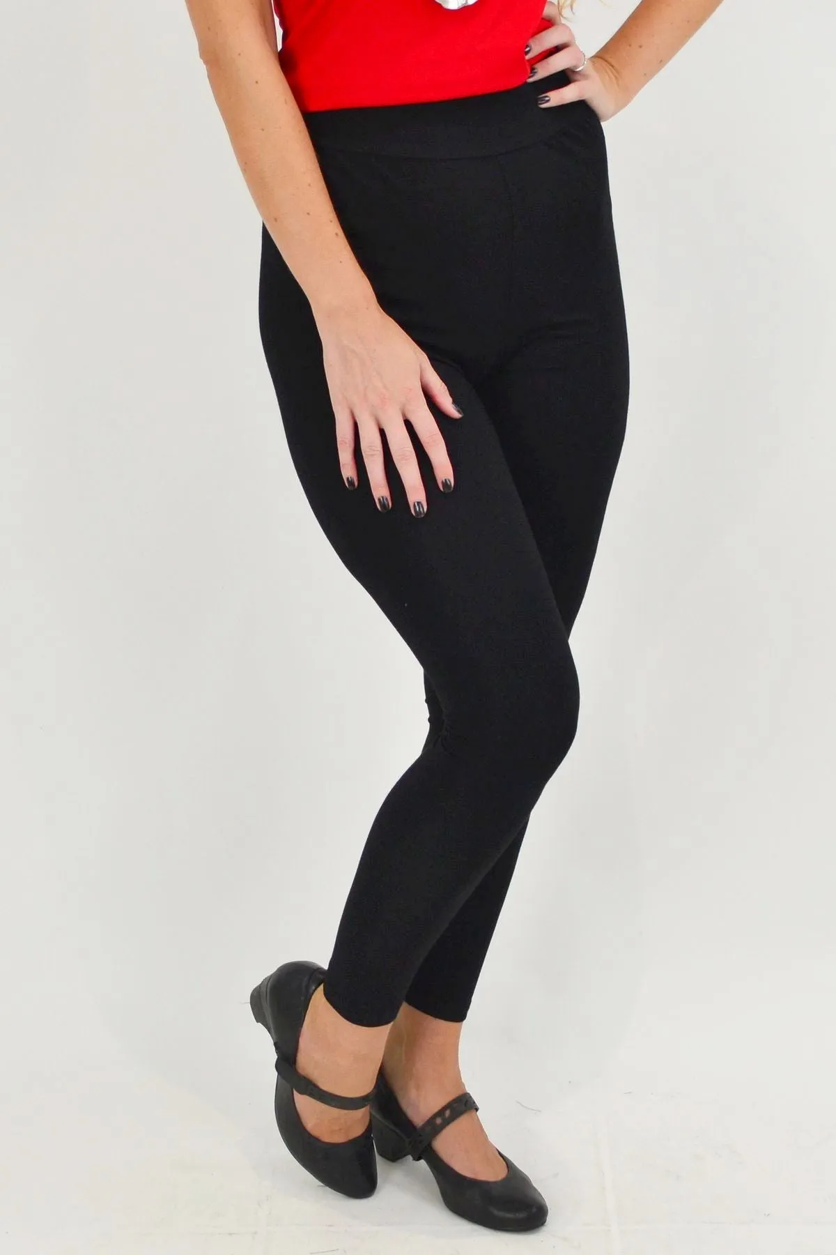 Super Soft Bamboo Full Length Black Leggings