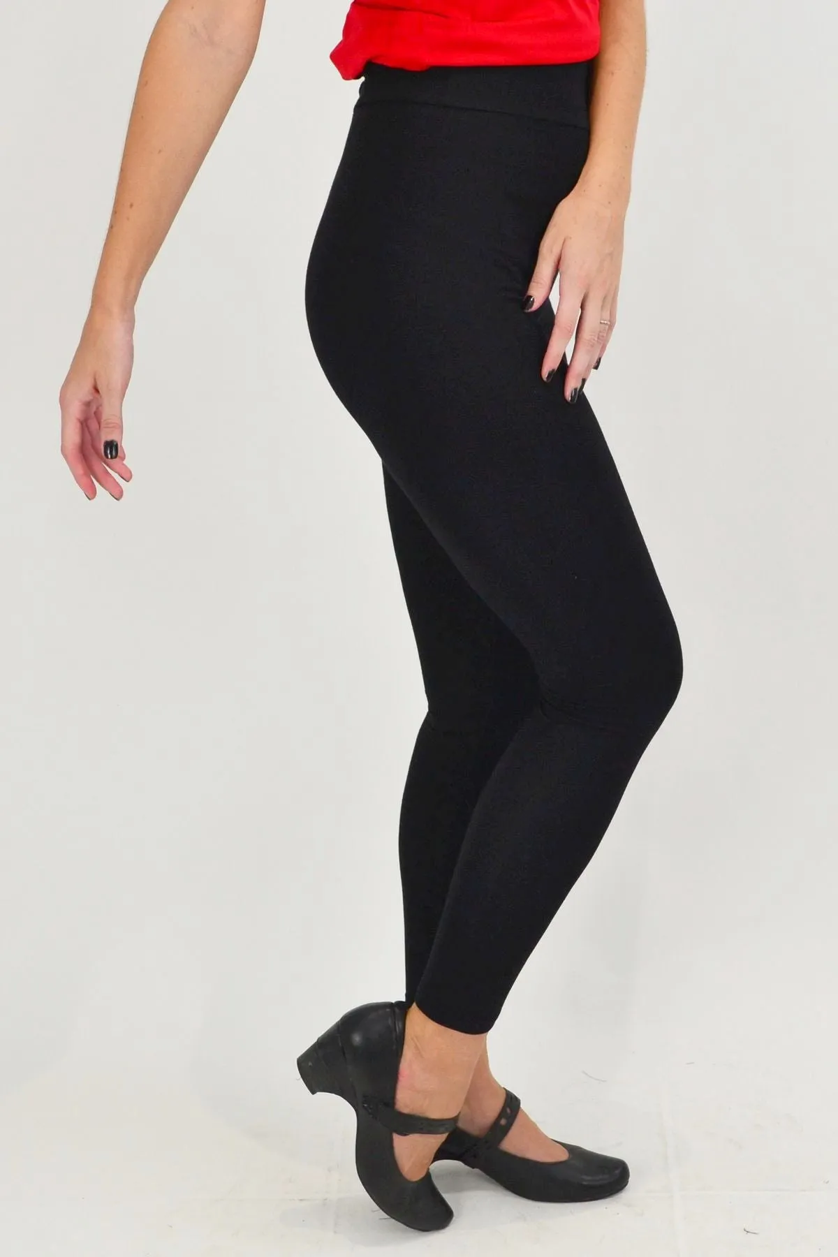 Super Soft Bamboo Full Length Black Leggings