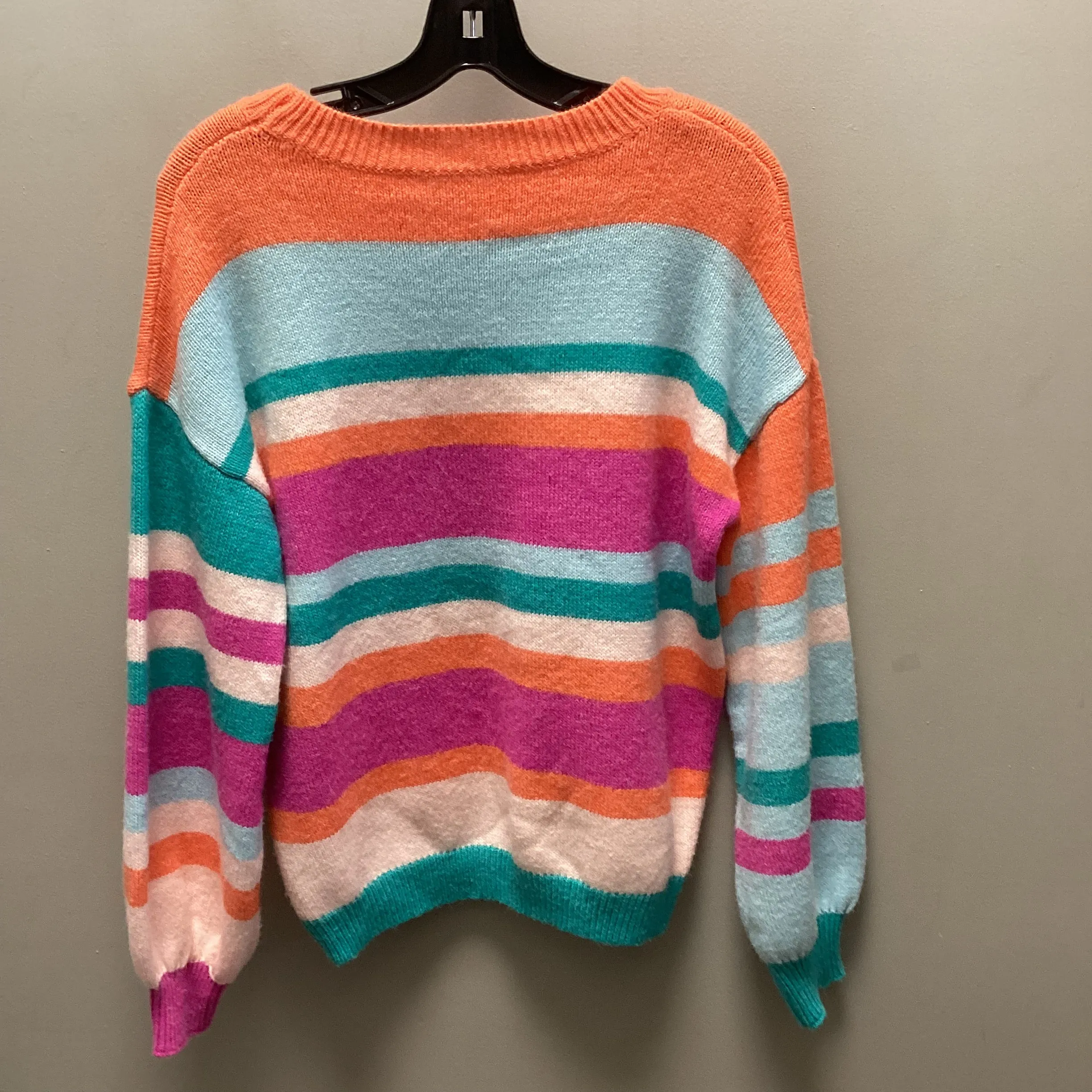 Sweater By Cme In Orange & Purple, Size: L