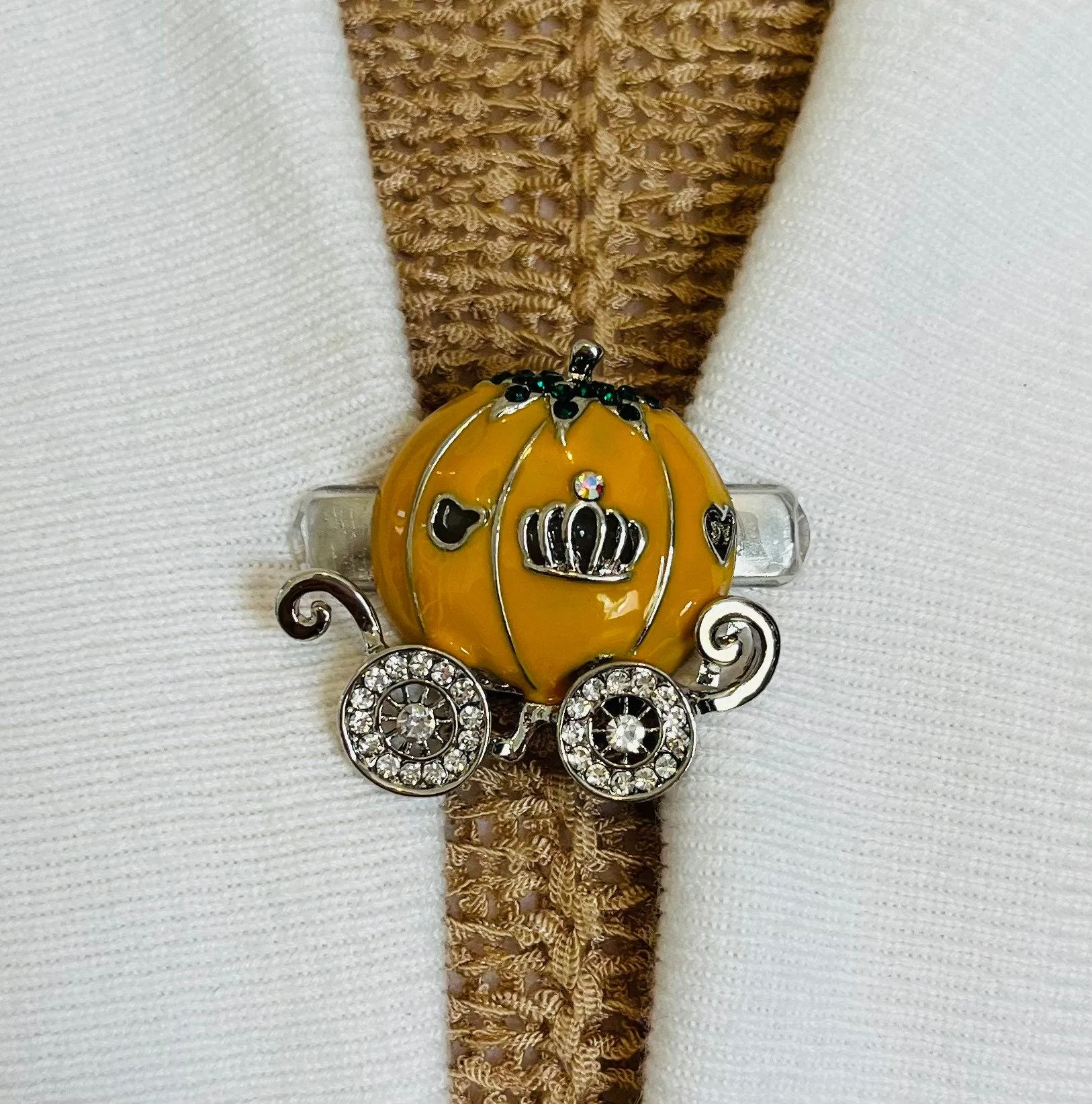 Sweater Clips Orange Pumpkin Cardigan Clasp for Sweater Clip Rhinestones Sweater Guard Halloween Pendant Gift for Mom Gift for Her