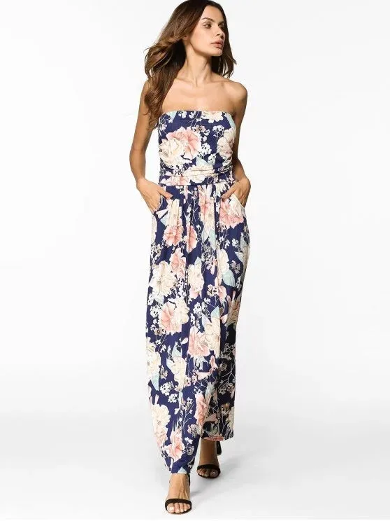 TastyHottie - Trendy Floral Maxi Bandeau Dress