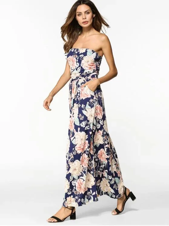 TastyHottie - Trendy Floral Maxi Bandeau Dress