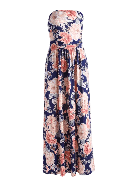 TastyHottie - Trendy Floral Maxi Bandeau Dress