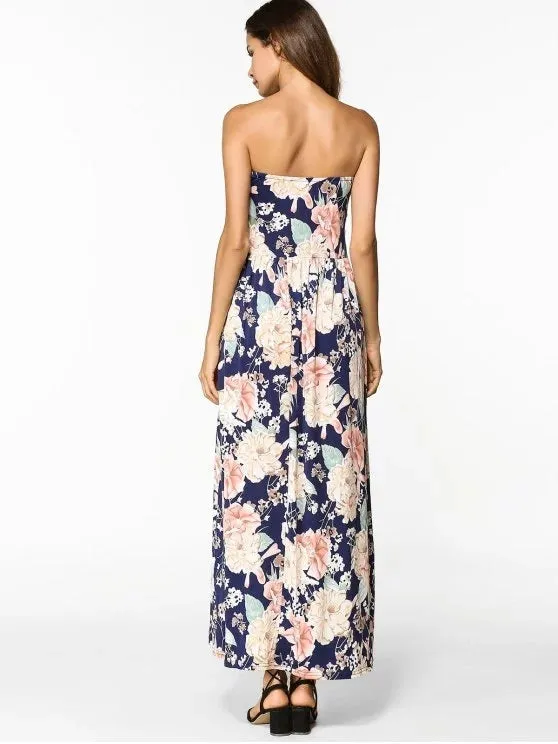 TastyHottie - Trendy Floral Maxi Bandeau Dress