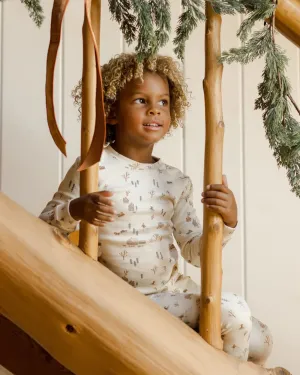 The Organic Long Sleeve Pajama SET by Rylee   Cru - Winter Town - KIDS