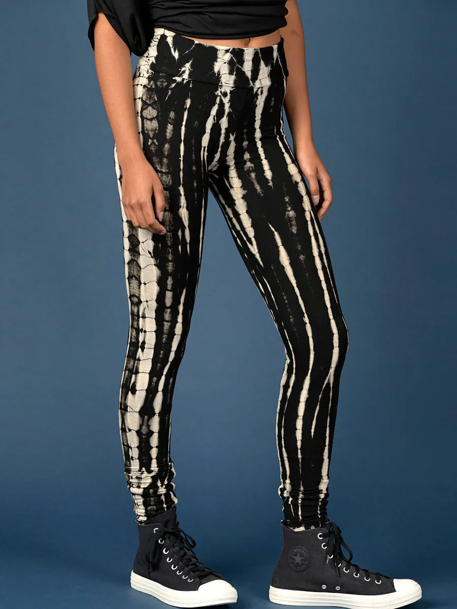 Tie Dye Leggings - Black - Style 3