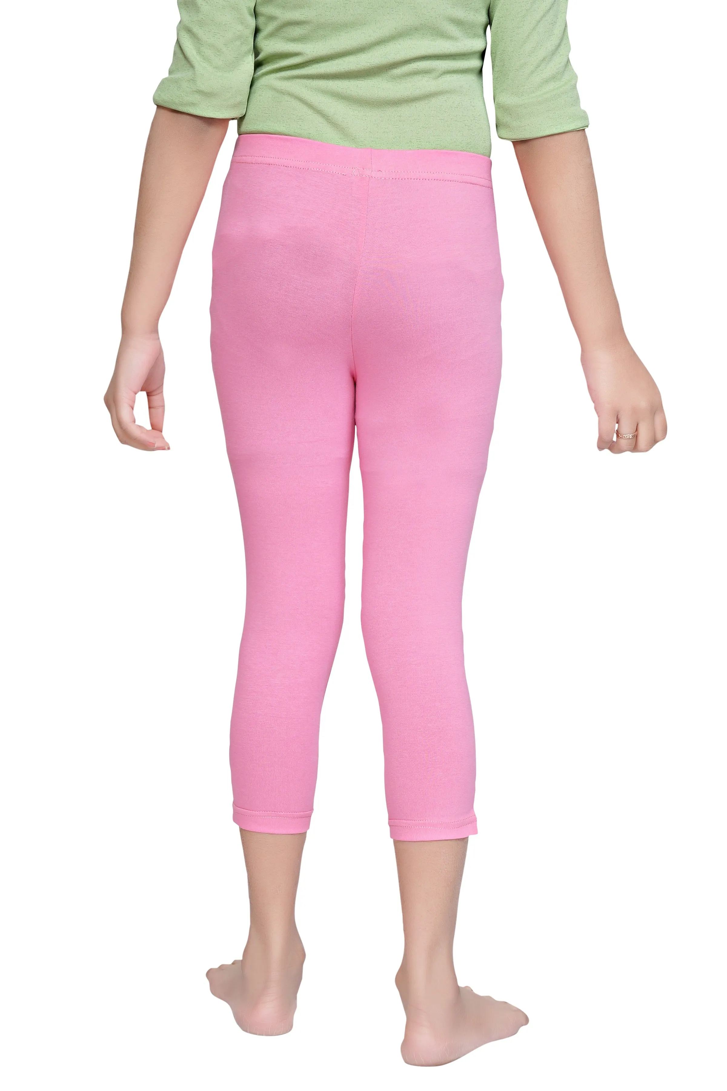 Tiny Girl Pink 3/4th Slim Fit Leggings