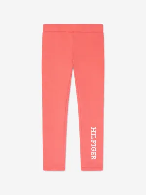 Tommy Hilfiger Girls Monotype Leggings in Peach