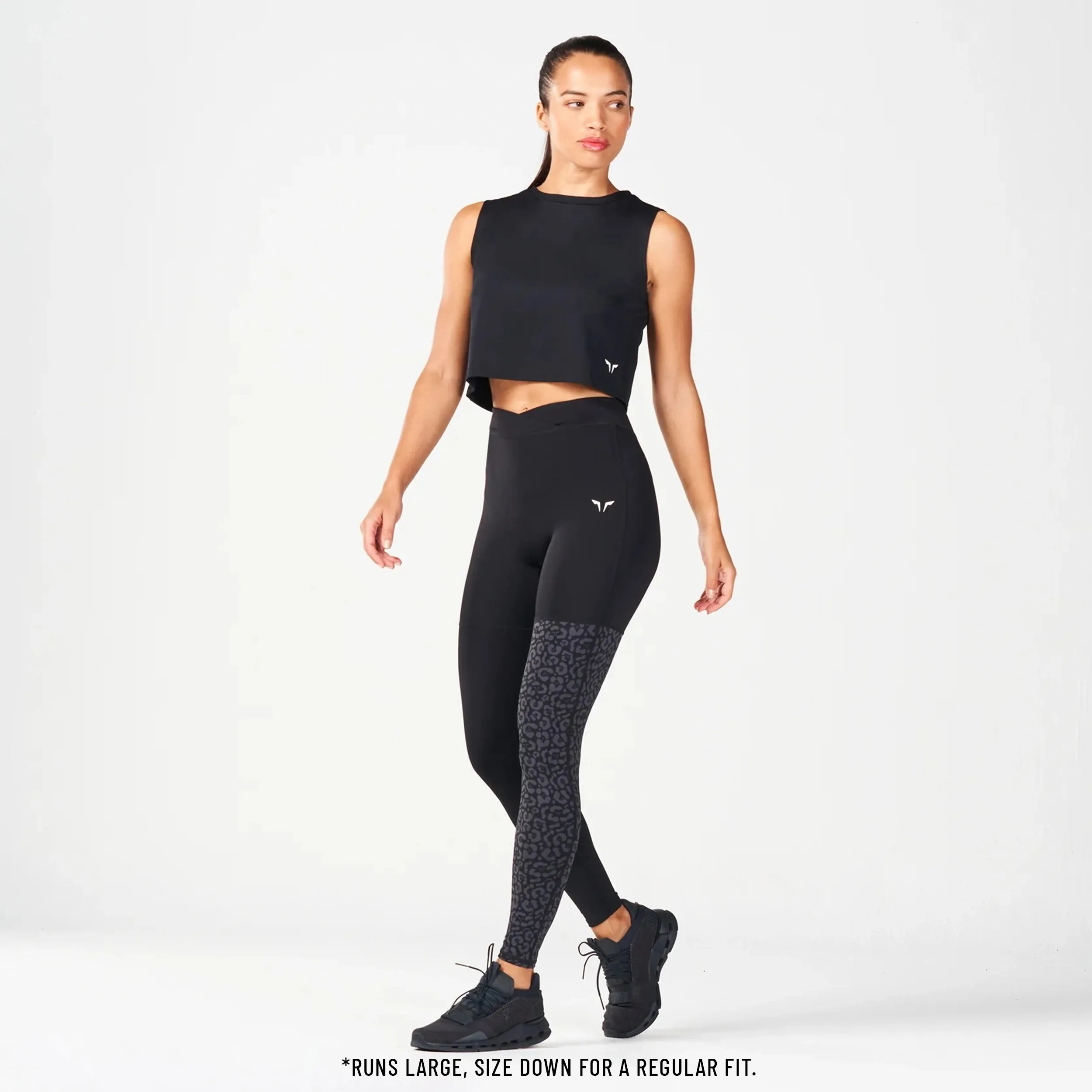 Untamed Colour Block Leggings 27" - Black Print