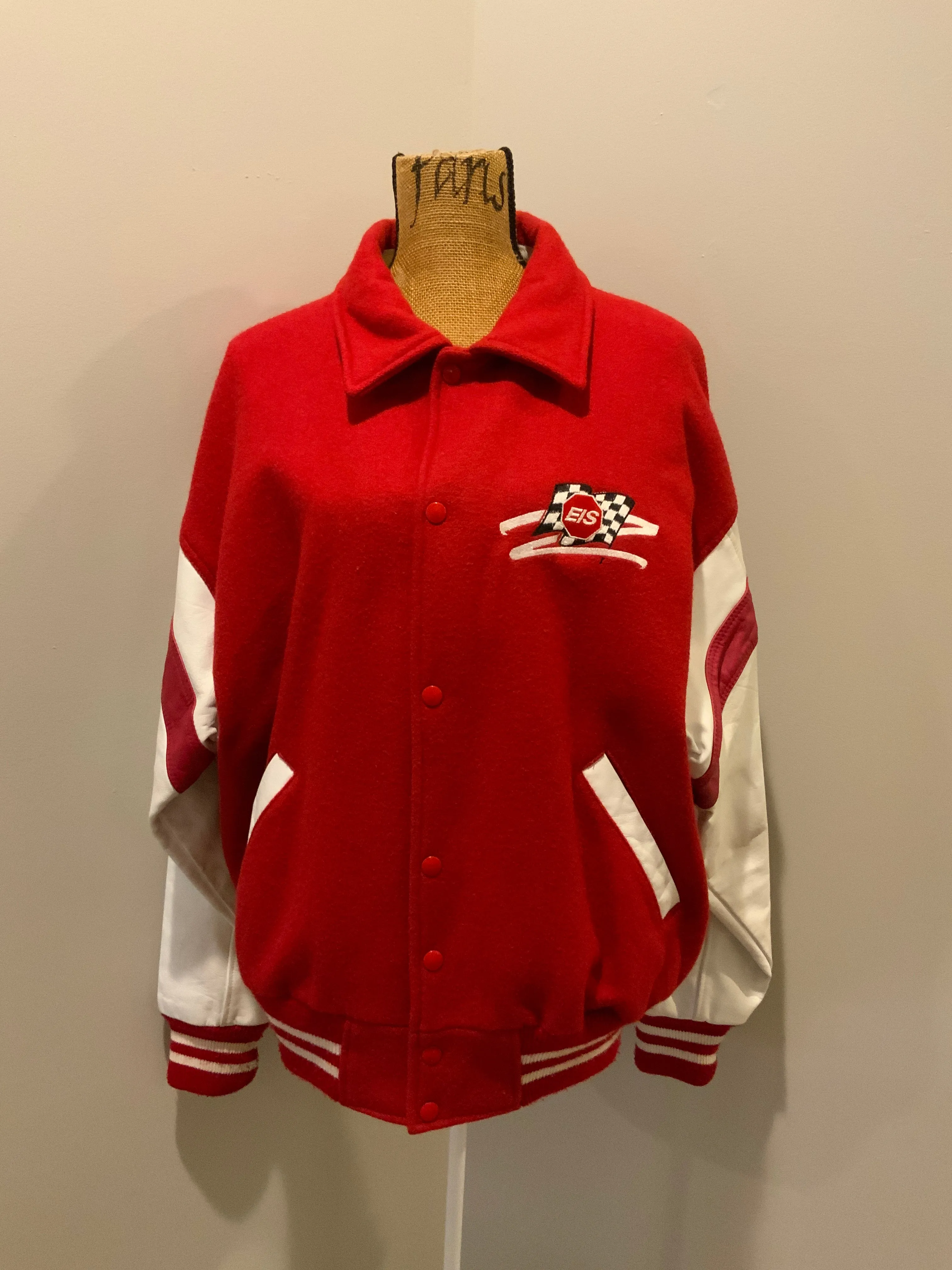 Vintage EIS Red and White Varsity Jacket