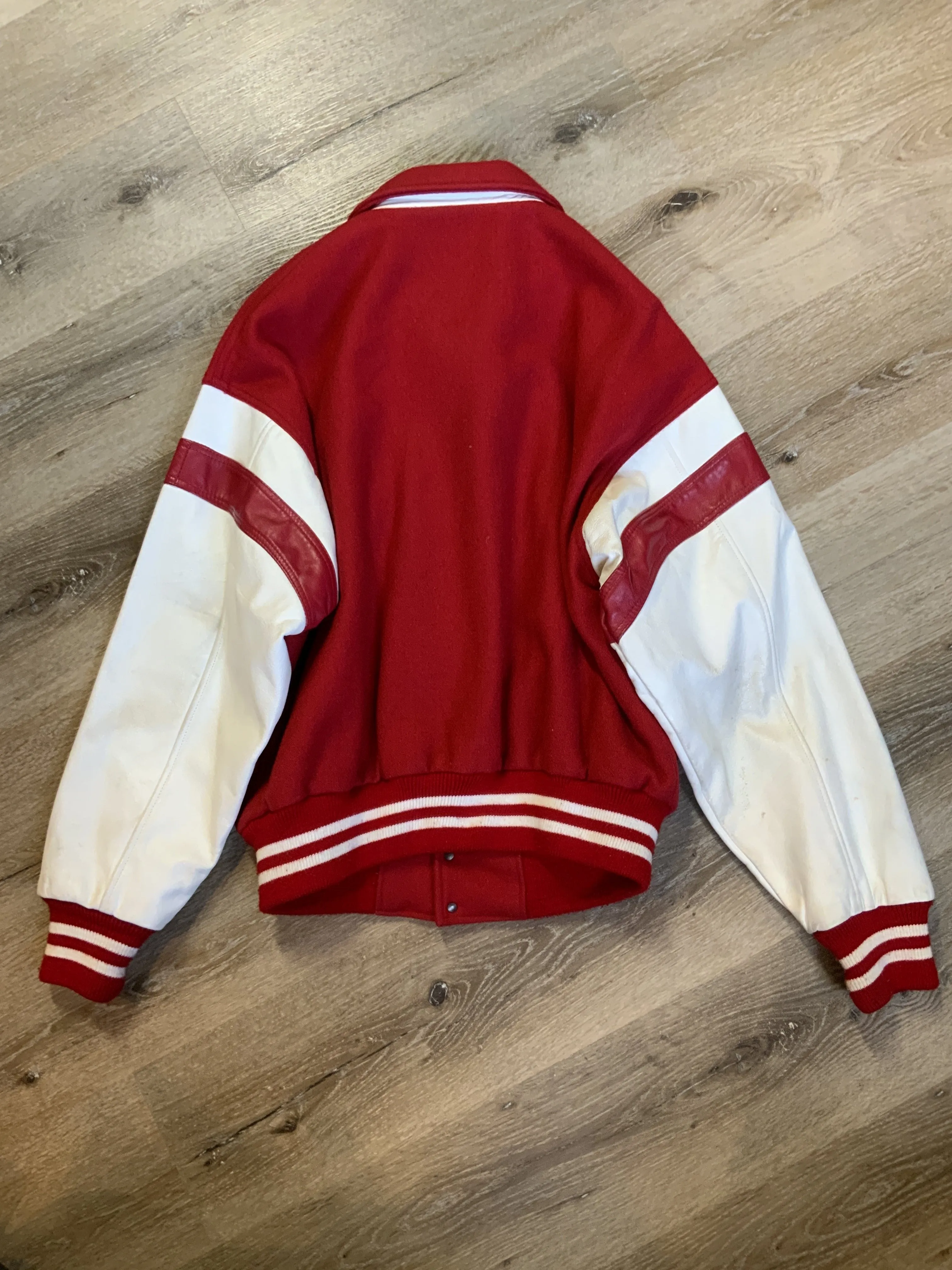 Vintage EIS Red and White Varsity Jacket