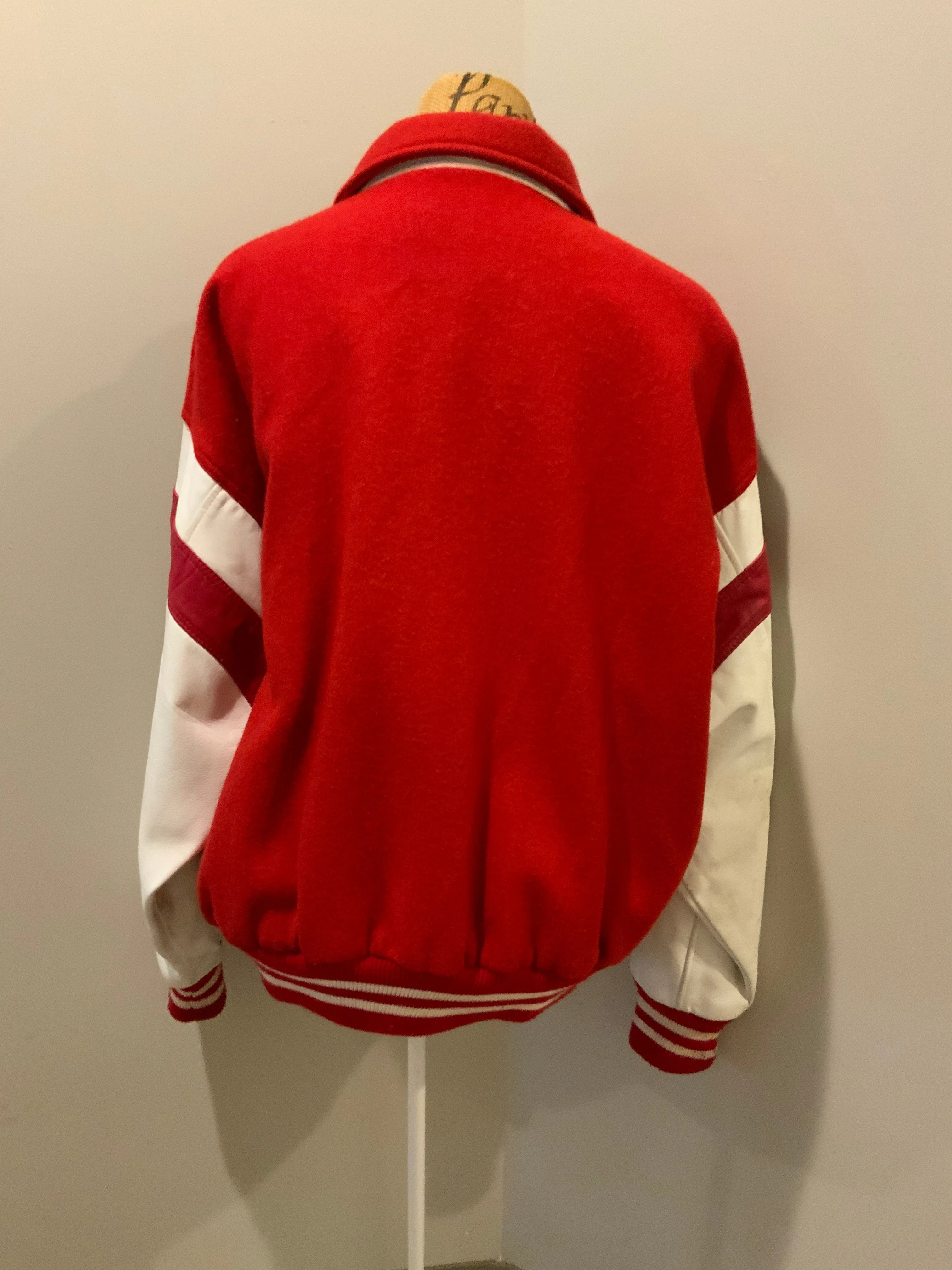 Vintage EIS Red and White Varsity Jacket