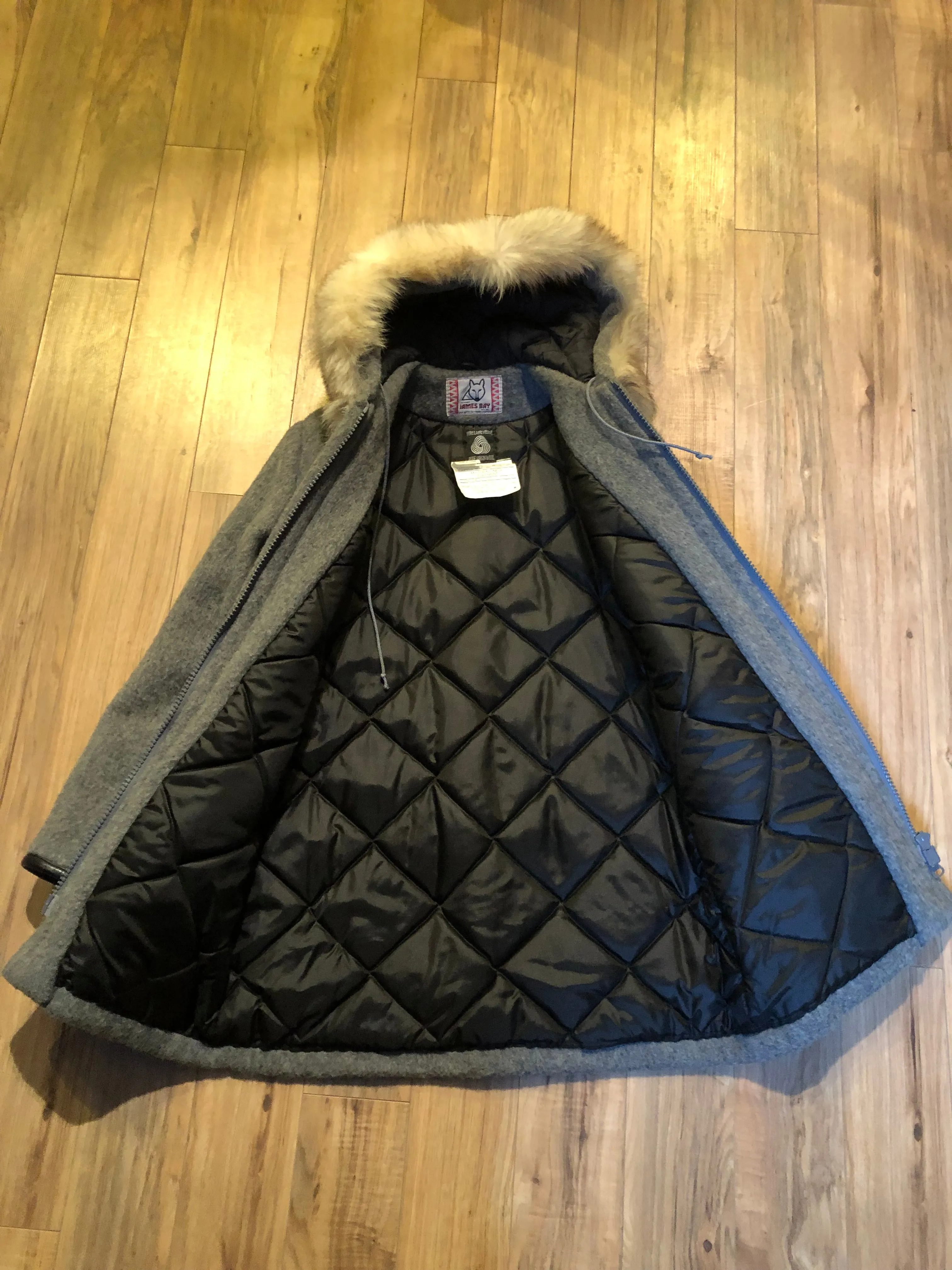 Vintage James Bay Grey Northern Parka with Fur Trimmed Hood, Made in Canada, SOLD