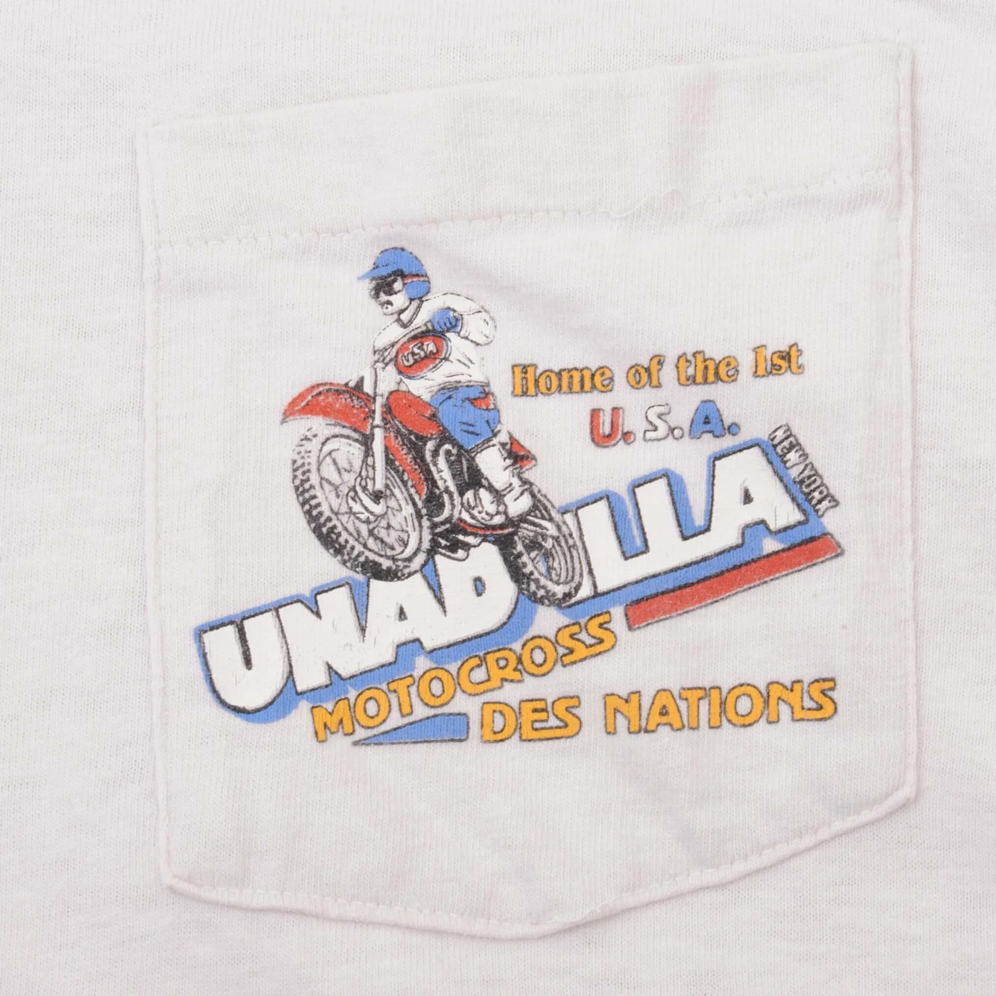 VINTAGE MOTOCROSS DES NATIONS UNADILLA LONG SLEEVE TEE SHIRT 1987 XL MADE USA