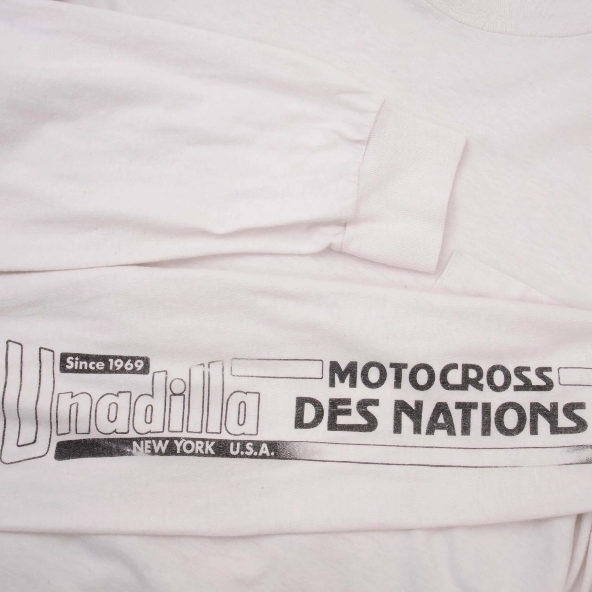 VINTAGE MOTOCROSS DES NATIONS UNADILLA LONG SLEEVE TEE SHIRT 1987 XL MADE USA