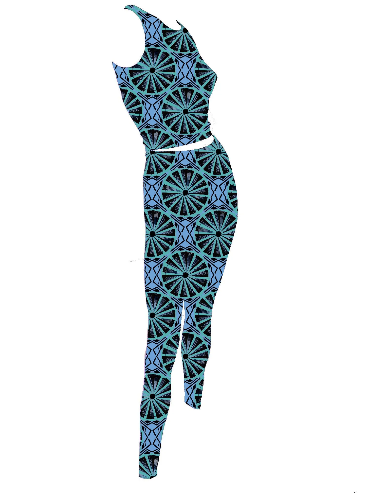 Wheel of Fortune Leggings - Turquoise