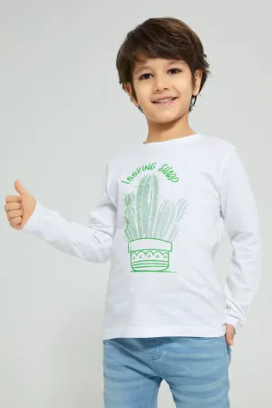 White Cactus Long Sleeve T-Shirt