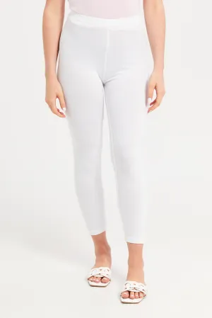 White Cropped Legging