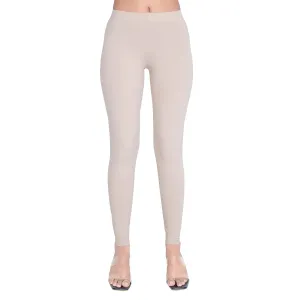 Women Beige Breathable Long Length Legging