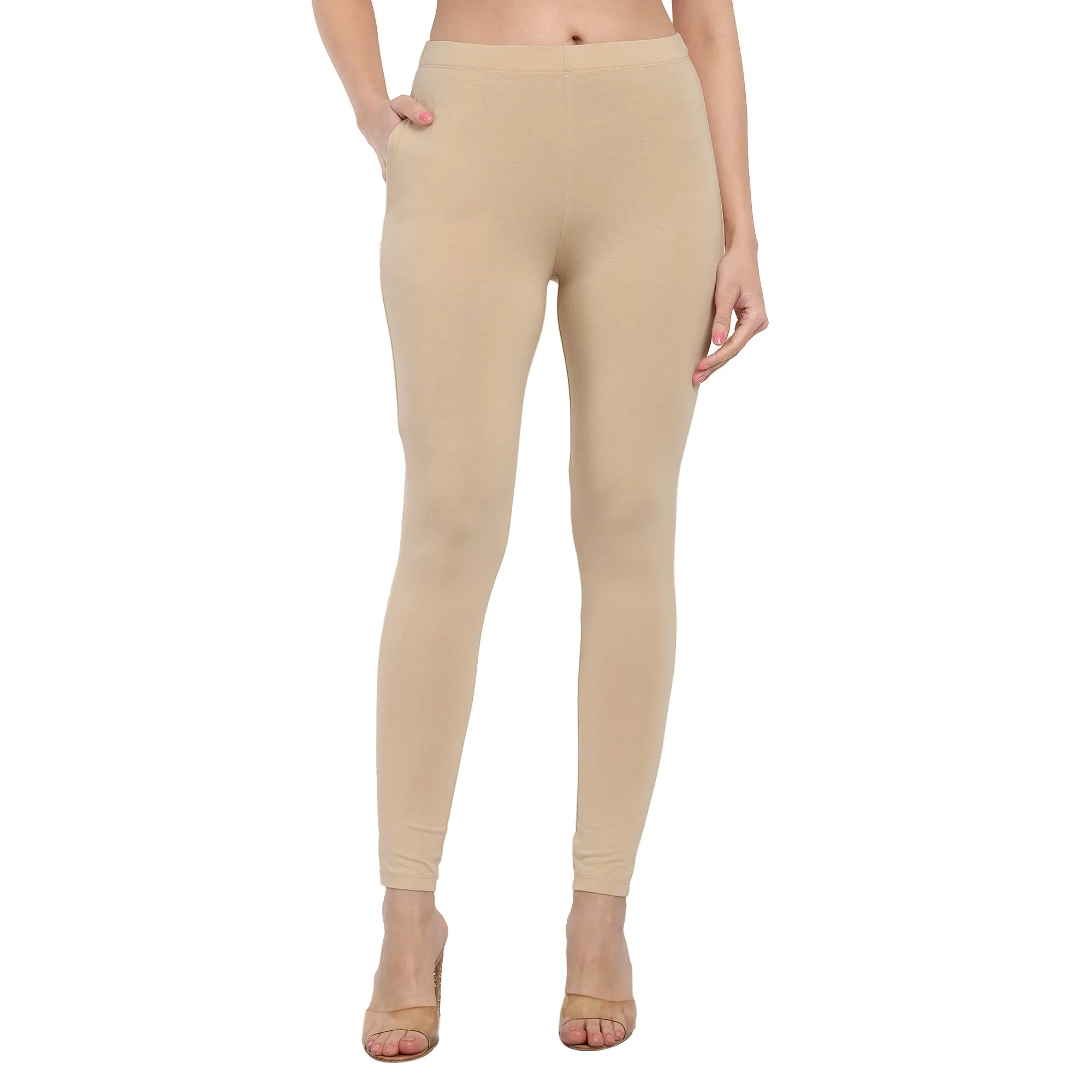 Women Beige Regular Legging