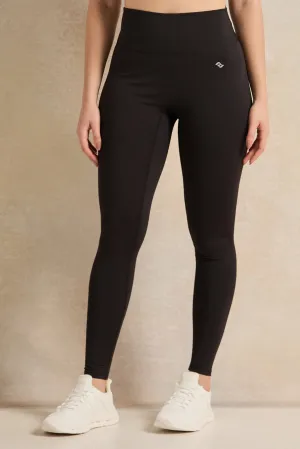 Women Black Active Leggings