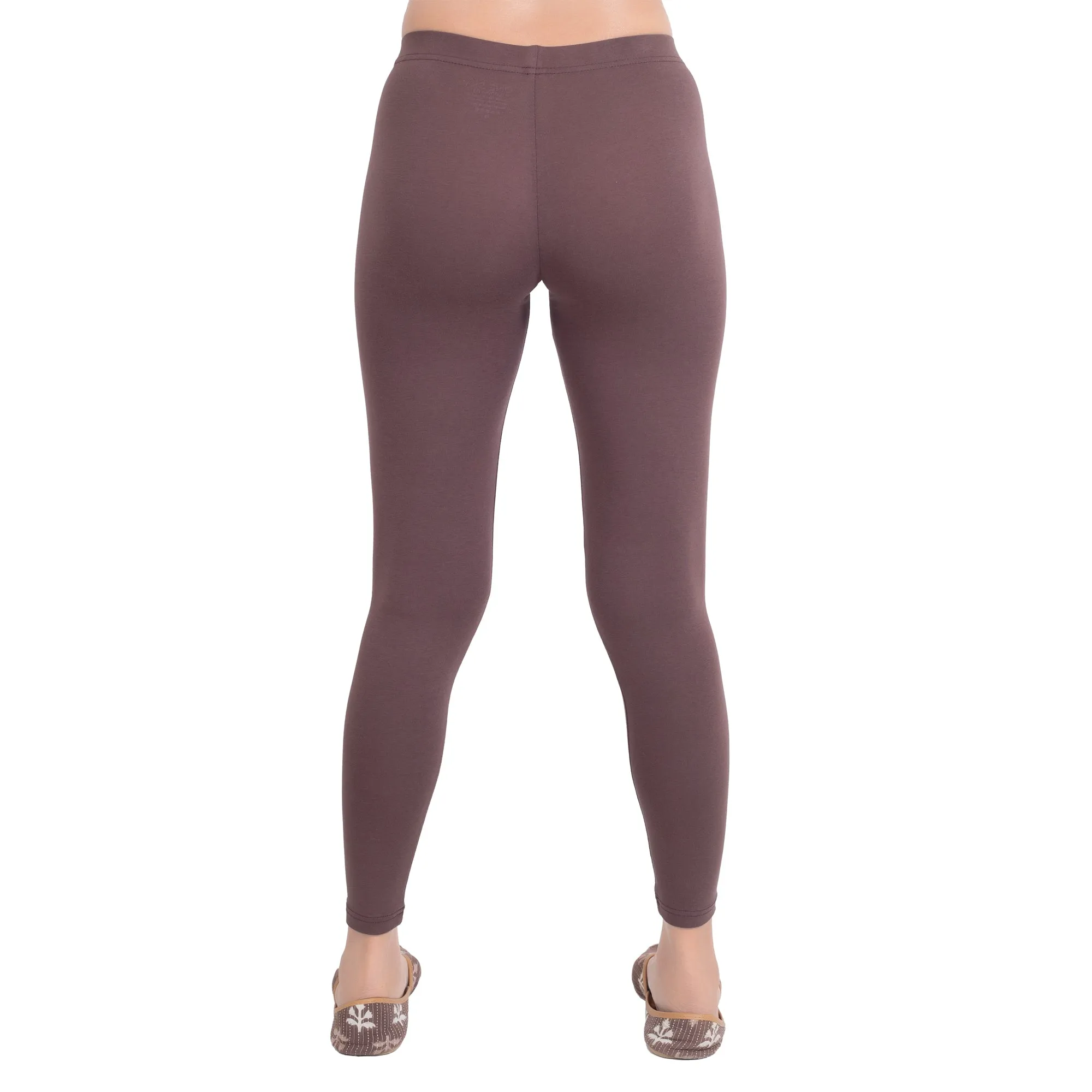 Women Dark Brown Ankle Length Legging