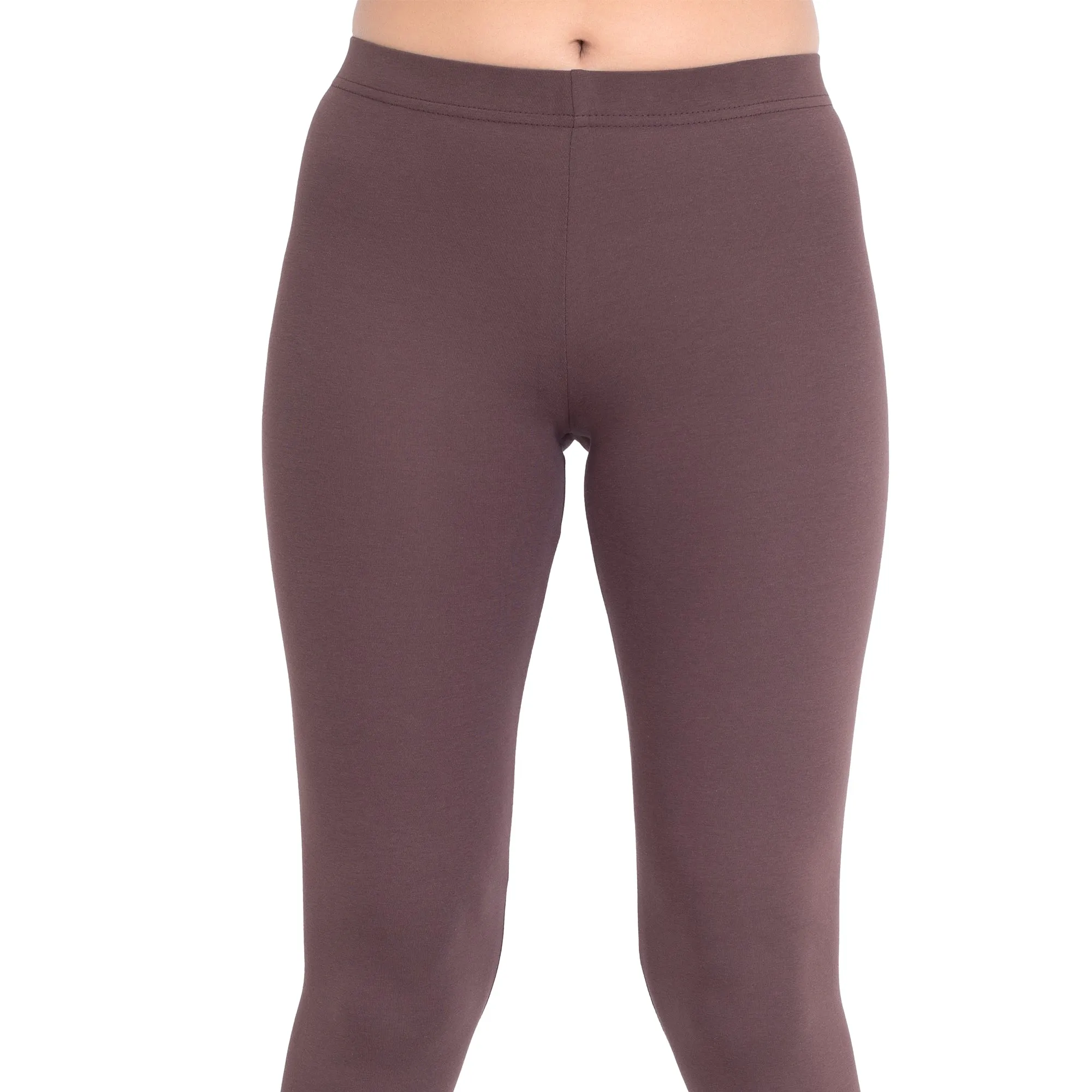 Women Dark Brown Ankle Length Legging