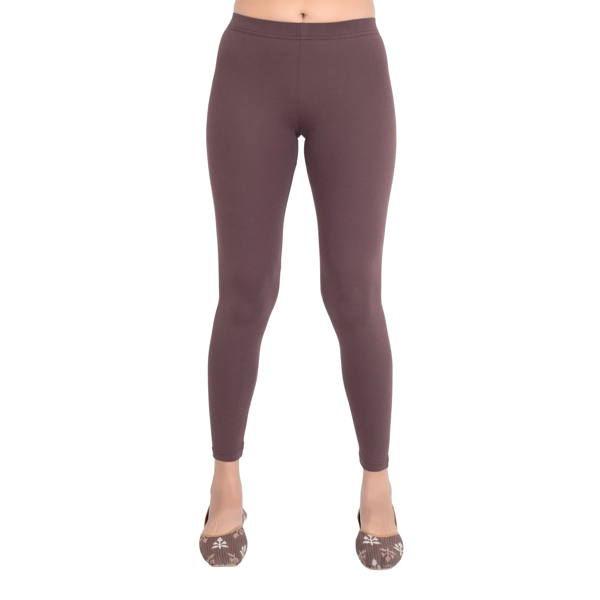 Women Dark Brown Ankle Length Legging