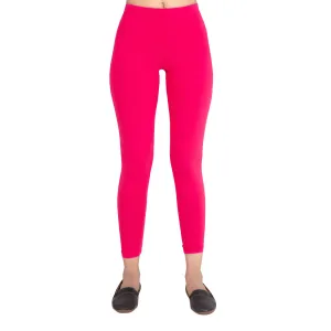 Women Dark Fuscia Ankle Length Legging