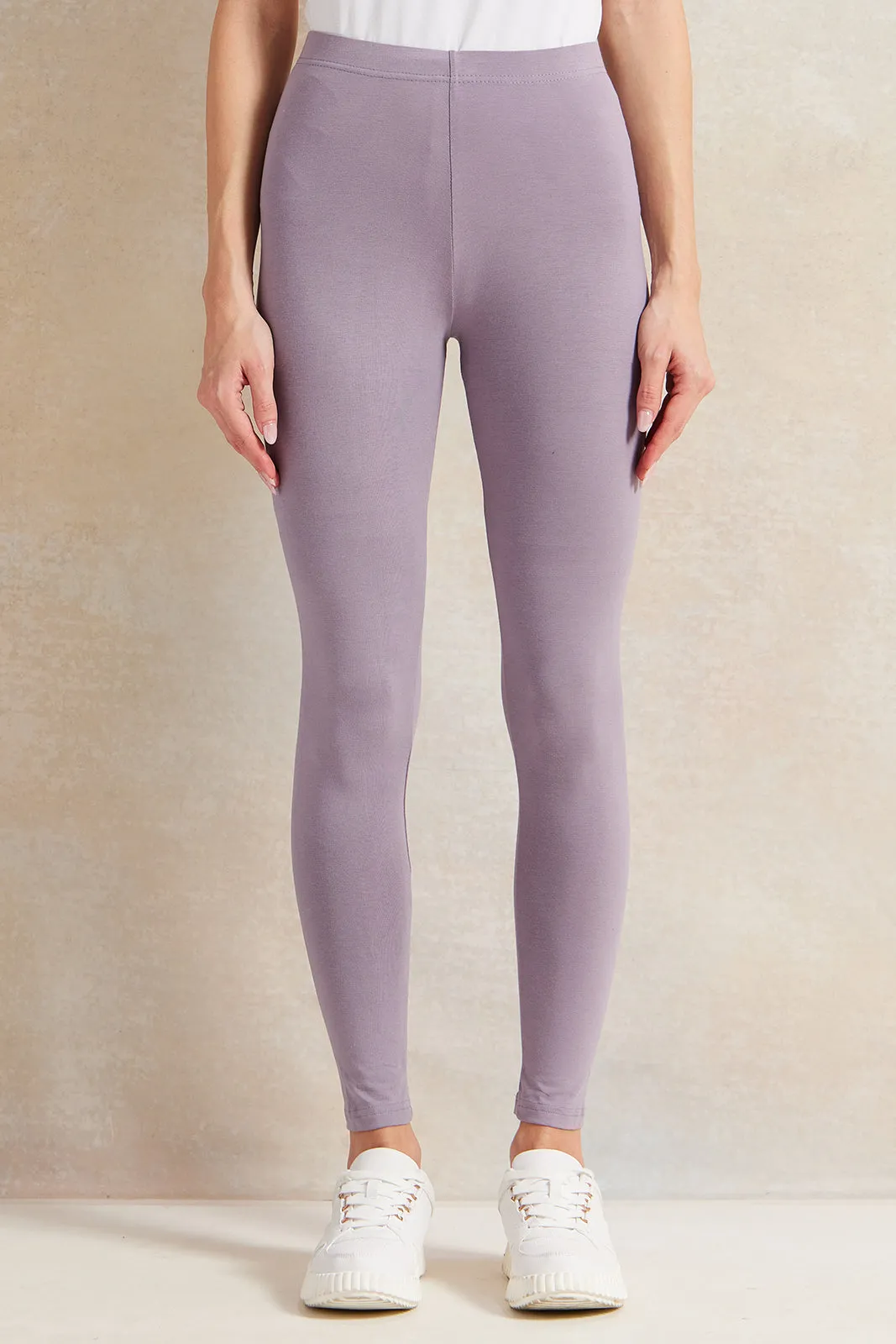 Women Lilac Long Length Leggings