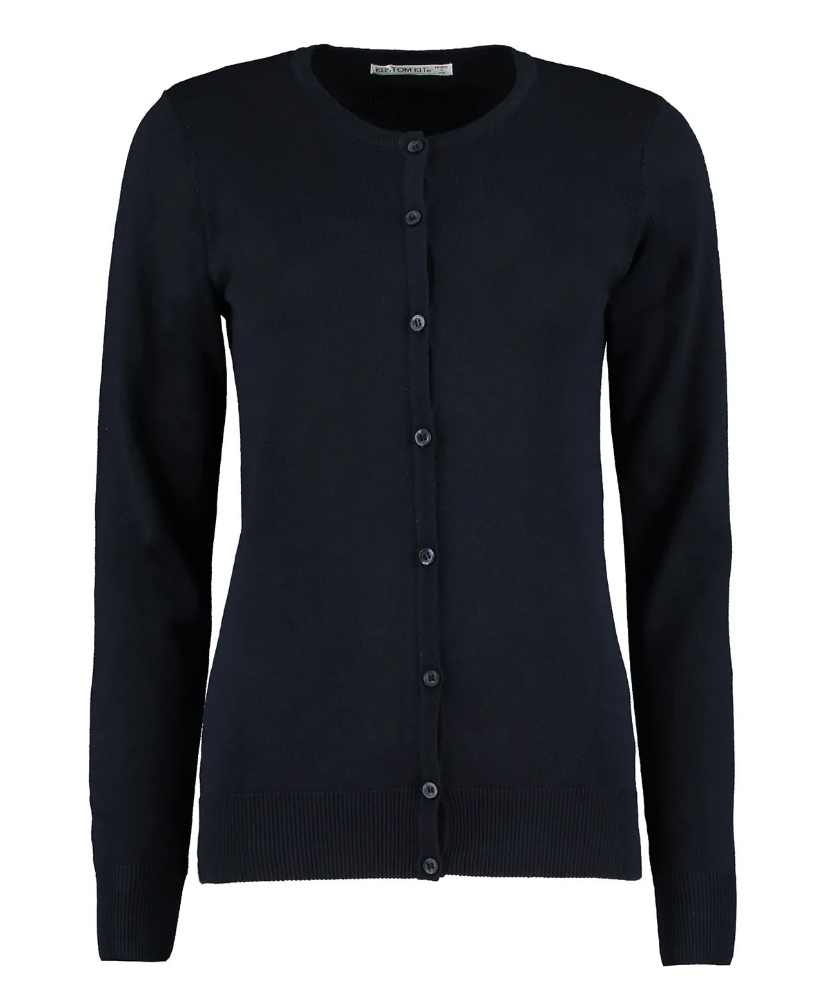 Womens Arundel crew neck cardigan long sleeve (classic fit) | Navy