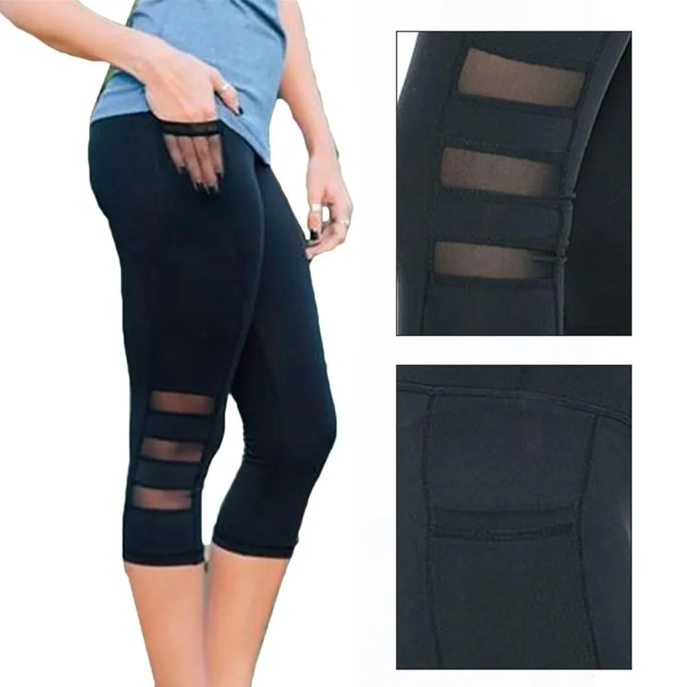 Women’s Fitness Capri Leggings for Yoga and Gym, Calf-Length Sport Pants