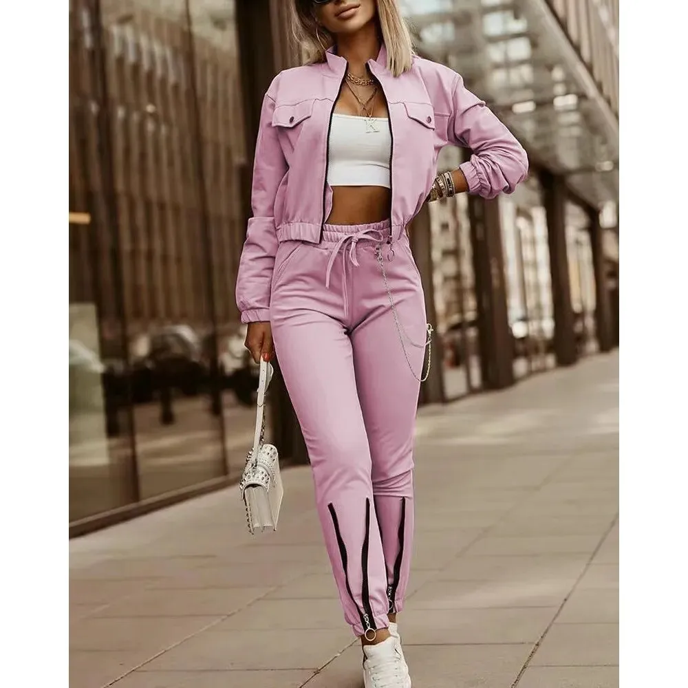 Women's Long Sleeved Jacket Leggings 2-piece Set*