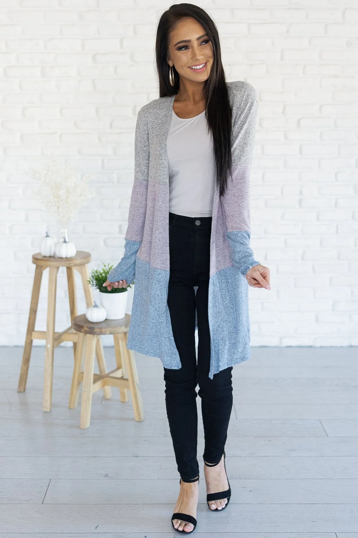 Worth The Chase Modest Block Cardigan