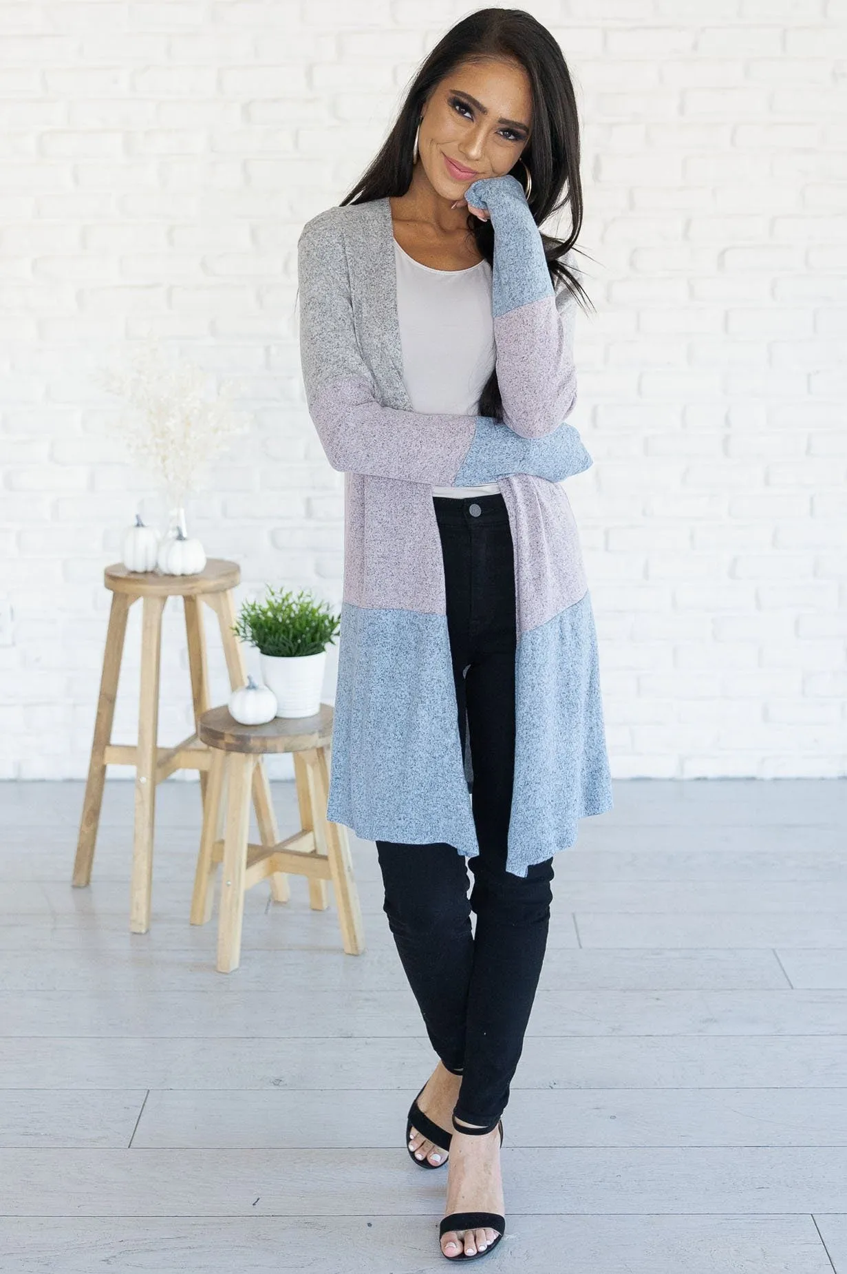 Worth The Chase Modest Block Cardigan