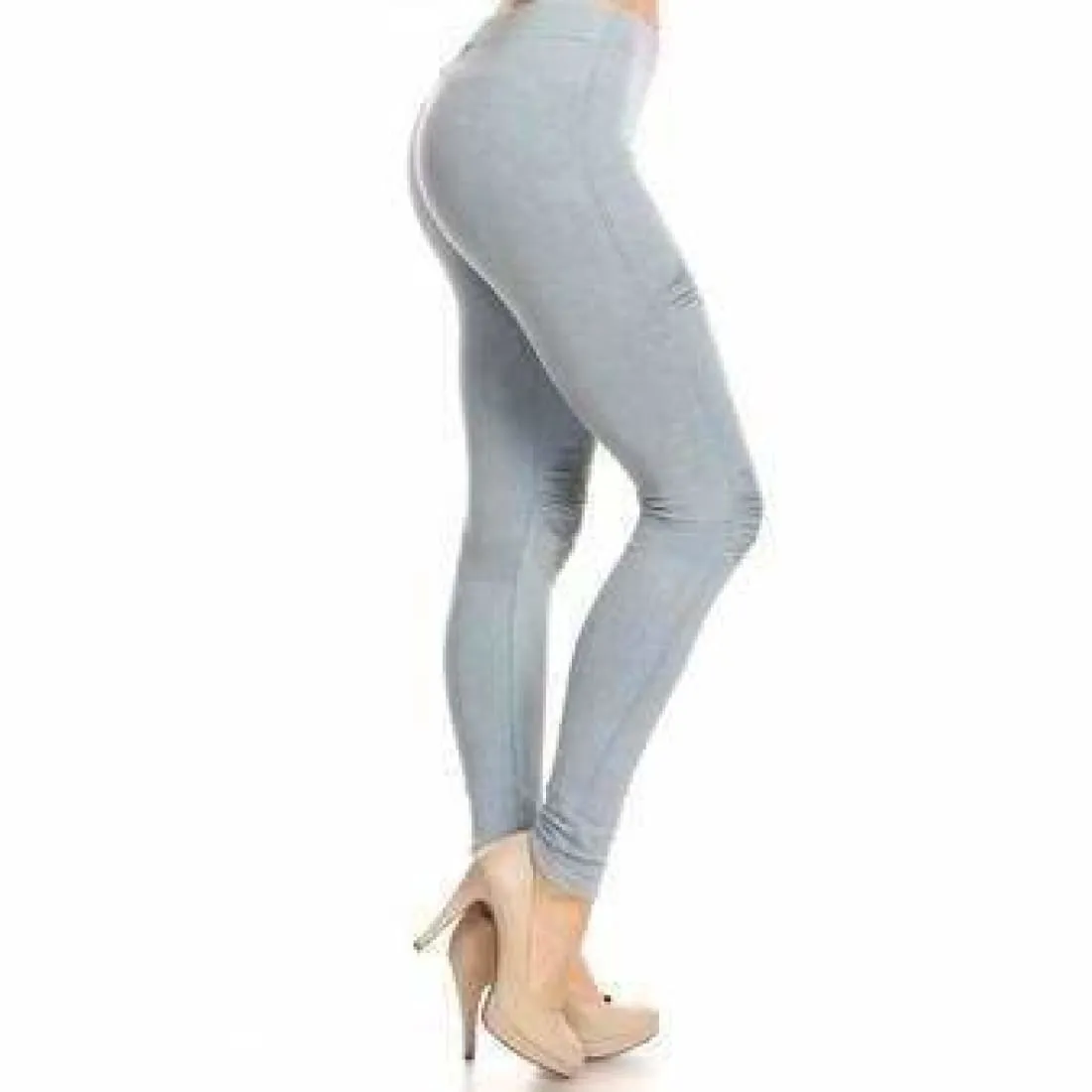 Yelete Ladies' Distressed Denim Jean Leggings