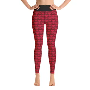 Yoga Leggings Red And Black