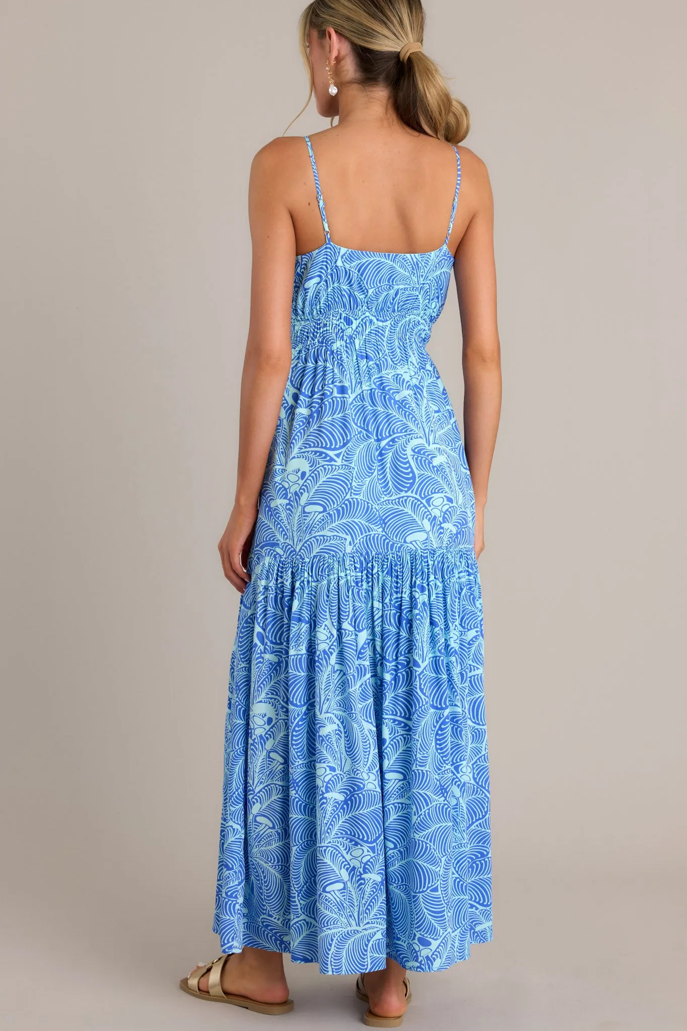 Z Supply Lisbon Arta Floral Blue Wave Maxi Dress